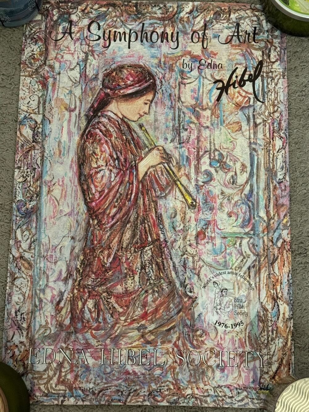 Vintage Edna Hibel Poster A Symphony Of Art 1995